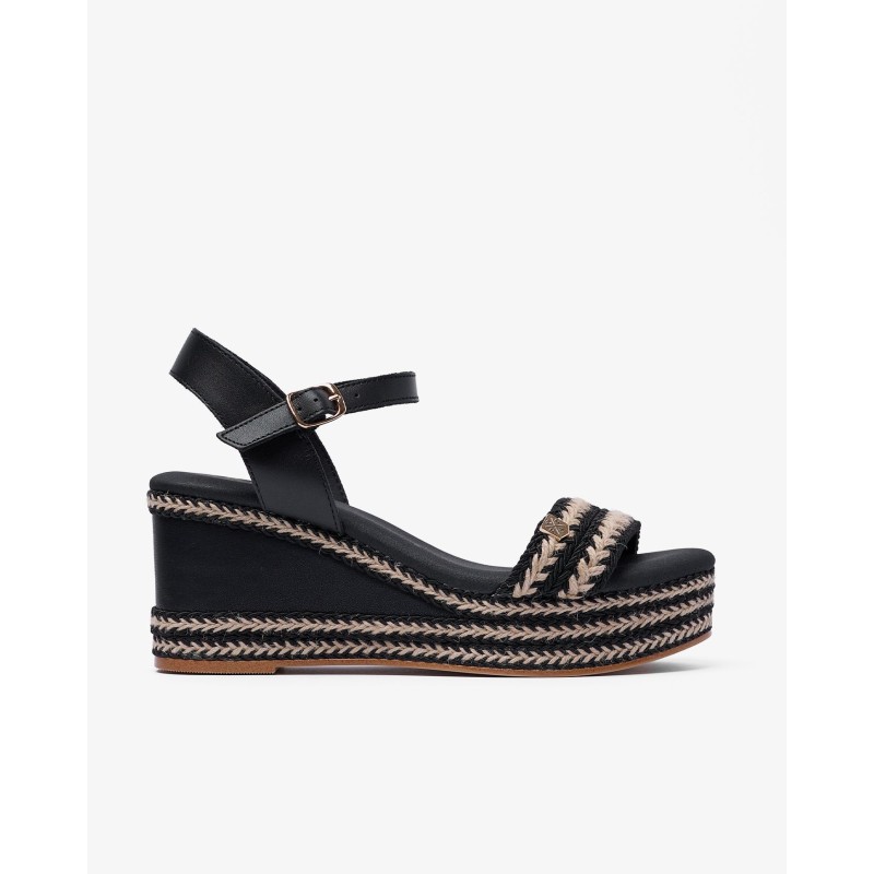 SANDALIA PLATAFORMA YUTE NEGRO