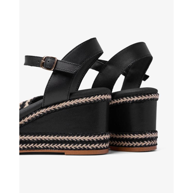 SANDALIA PLATAFORMA YUTE NEGRO