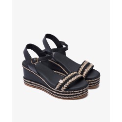 SANDALIA PLATAFORMA YUTE NEGRO