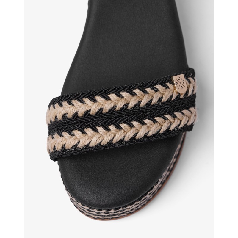 SANDALIA PLATAFORMA YUTE NEGRO