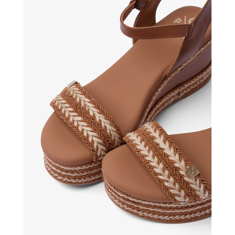 SANDALIA PLATAFORMA YUTE CUERO