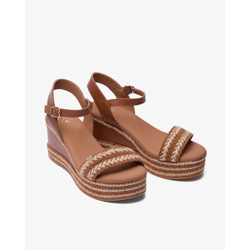 SANDALIA PLATAFORMA YUTE CUERO