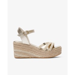 SANDALIA PLATAFORMA YUTE ORO
