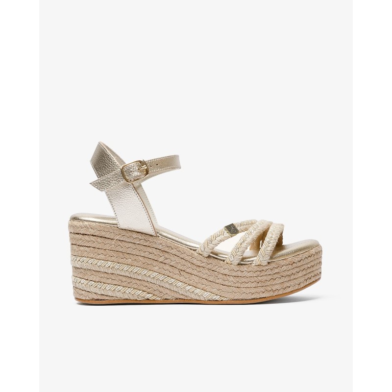 SANDALIA PLATAFORMA YUTE ORO