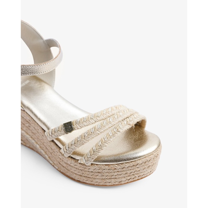 SANDALIA PLATAFORMA YUTE ORO