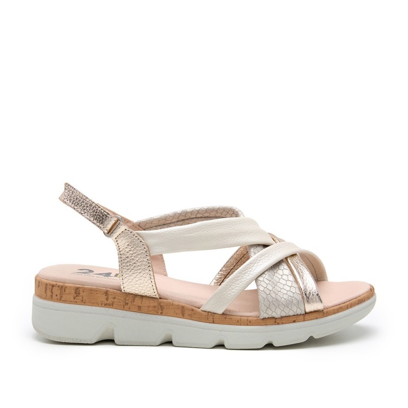 SANDALIA TIRAS CRUZADAS LINO