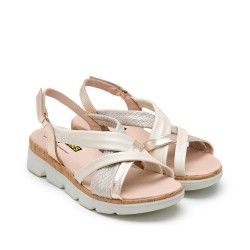 SANDALIA TIRAS CRUZADAS LINO