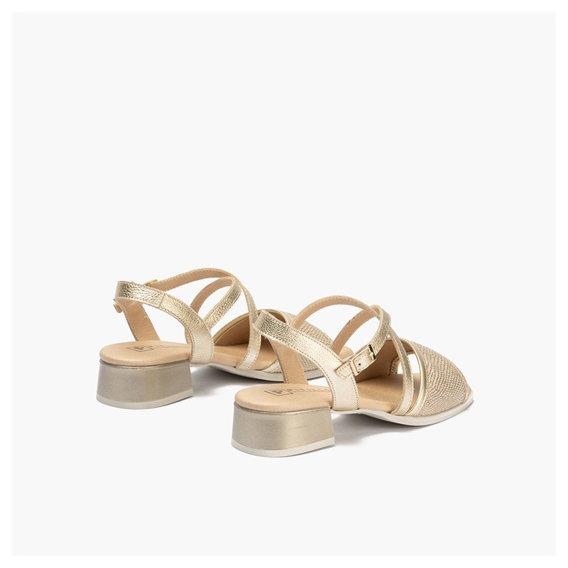 SANDALIA PALA TALON DE TIRA ORO