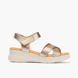SANDALIA PALA CRUZADA ORO