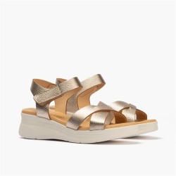 SANDALIA PALA CRUZADA ORO
