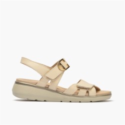 SANDALIA DOBLE VELCRO CREMA