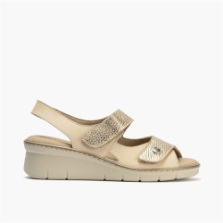 SANDALIA CON VELCRO CREMA