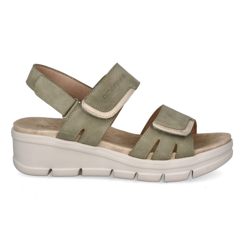 SANDALIA CONFORT DOBLE VELCRO VERDE