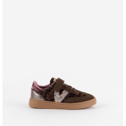 DEPORTIVO "V" ELASTICO Y VELCRO MARRON