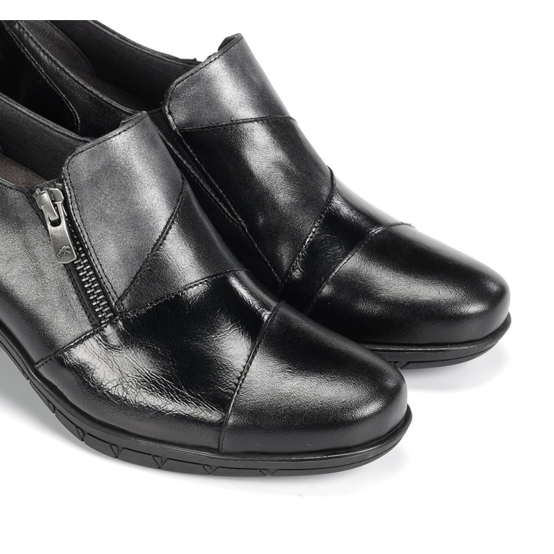 ZAPATO CREMALLERA LATERAL NEGRO+COM.4