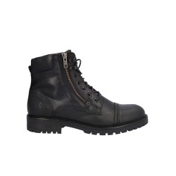 BOTIN CORDON Y CREMALLERA PIEL NEGRO