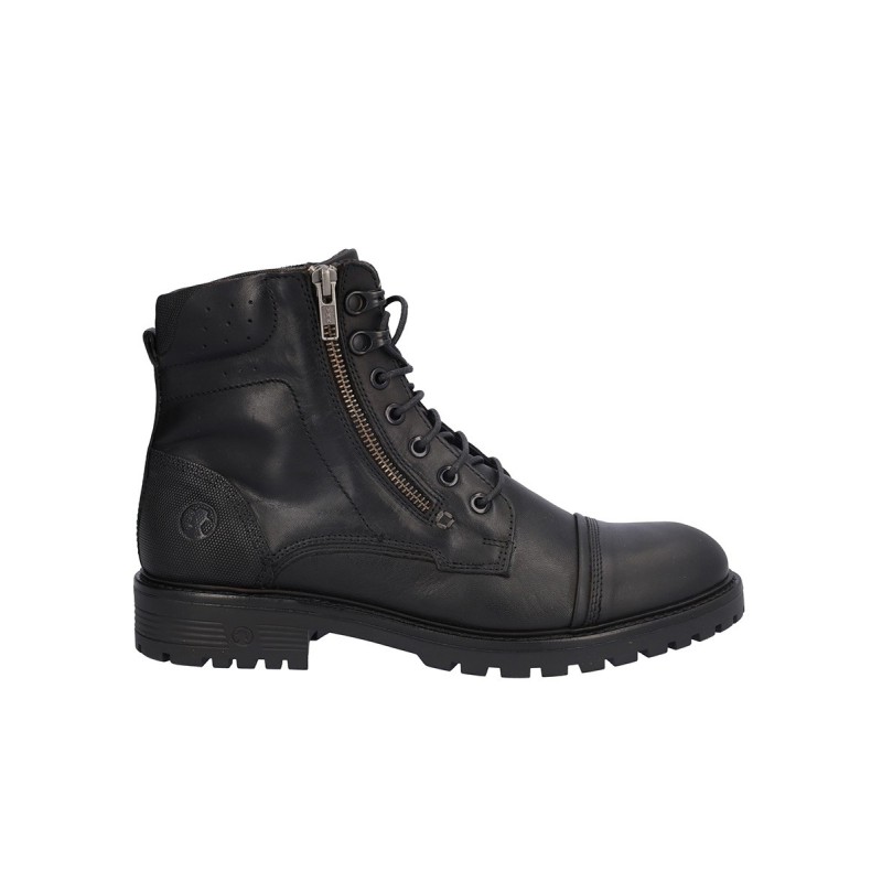 BOTIN CORDON Y CREMALLERA PIEL NEGRO
