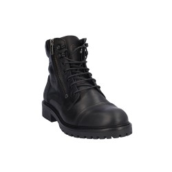 BOTIN CORDON Y CREMALLERA PIEL NEGRO