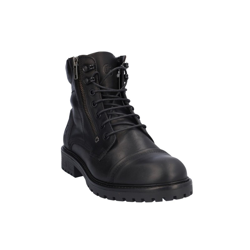 BOTIN CORDON Y CREMALLERA PIEL NEGRO