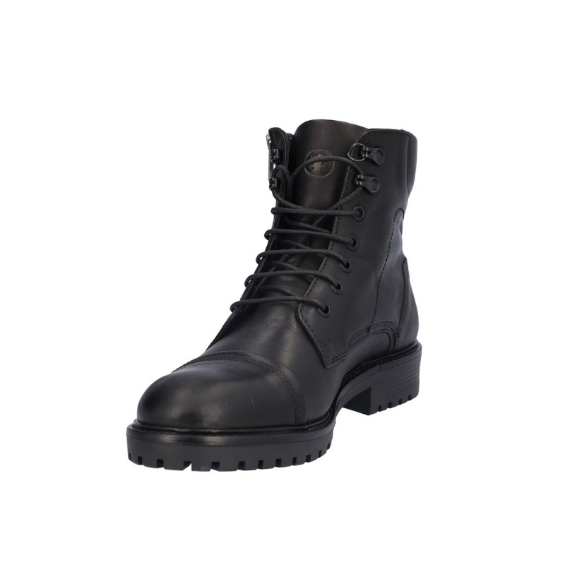BOTIN CORDON Y CREMALLERA PIEL NEGRO