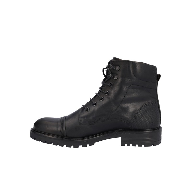 BOTIN CORDON Y CREMALLERA PIEL NEGRO