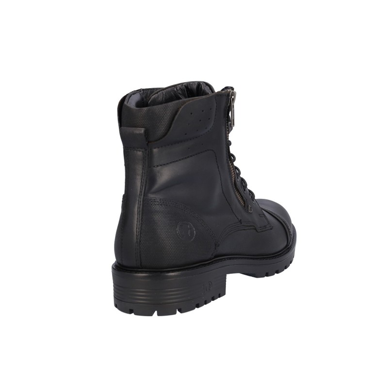BOTIN CORDON Y CREMALLERA PIEL NEGRO