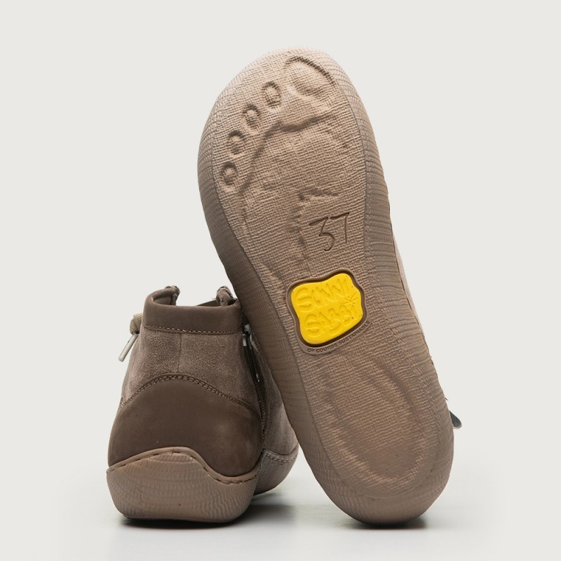 BOTINA CORDON ELASTICO TAUPE