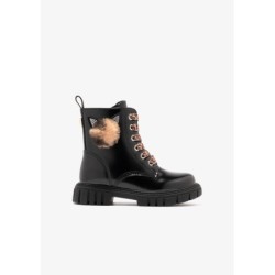 MILITAT BOOTS LEOPARD PLUSH BLACK