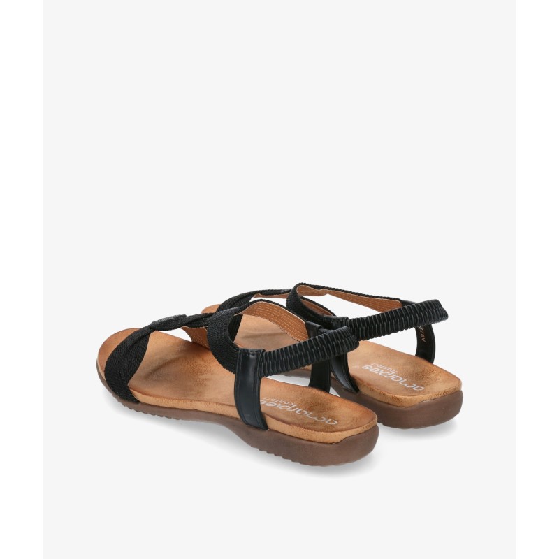SANDALIA TRENZA TIRA NEGRO