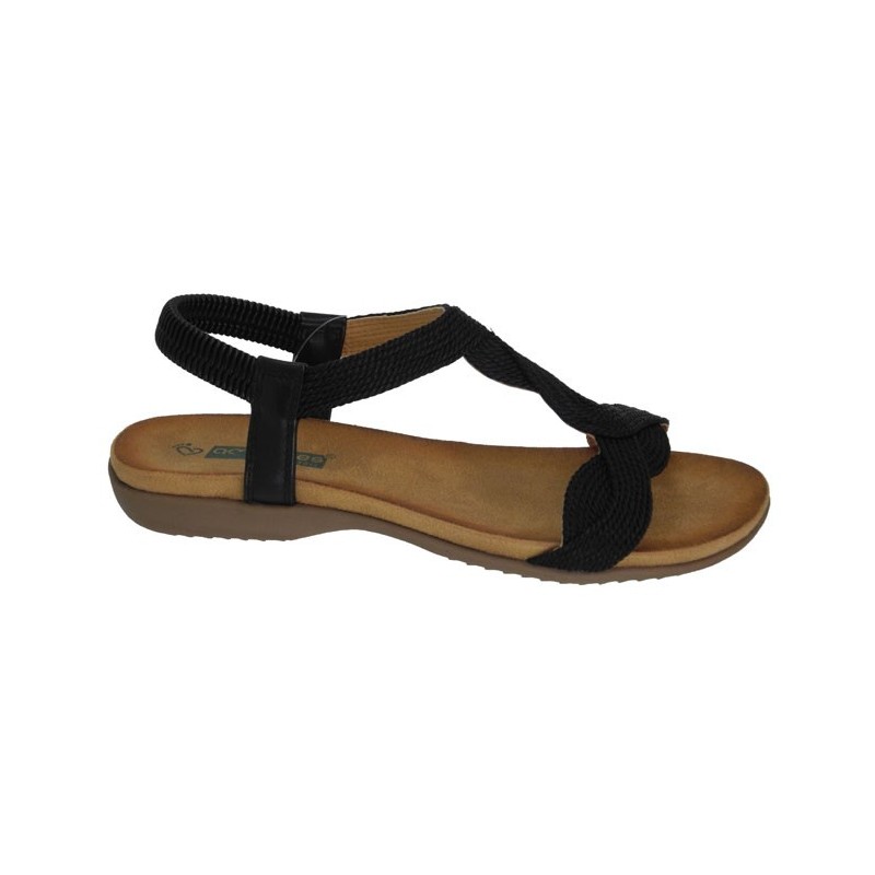 SANDALIA TRENZA TIRA NEGRO