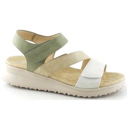 SANDALIA CONFORT TRES VELCROS COMBI KAKI