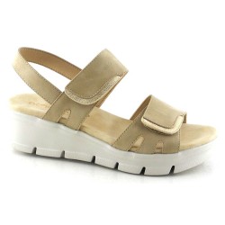 SANDALIA CONFORT DOBLE VELCRO BEIGE