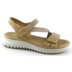 SANDALIA ELASTICOS VELCRO BEIGE