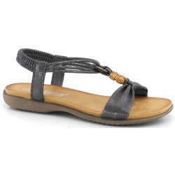 SANDALIA ADORNOS TALON ELASTICO NEGRO
