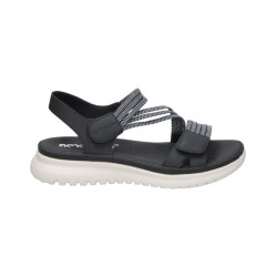 SANDALIA CONFORT ELASTICOS VELCRO NEGRO