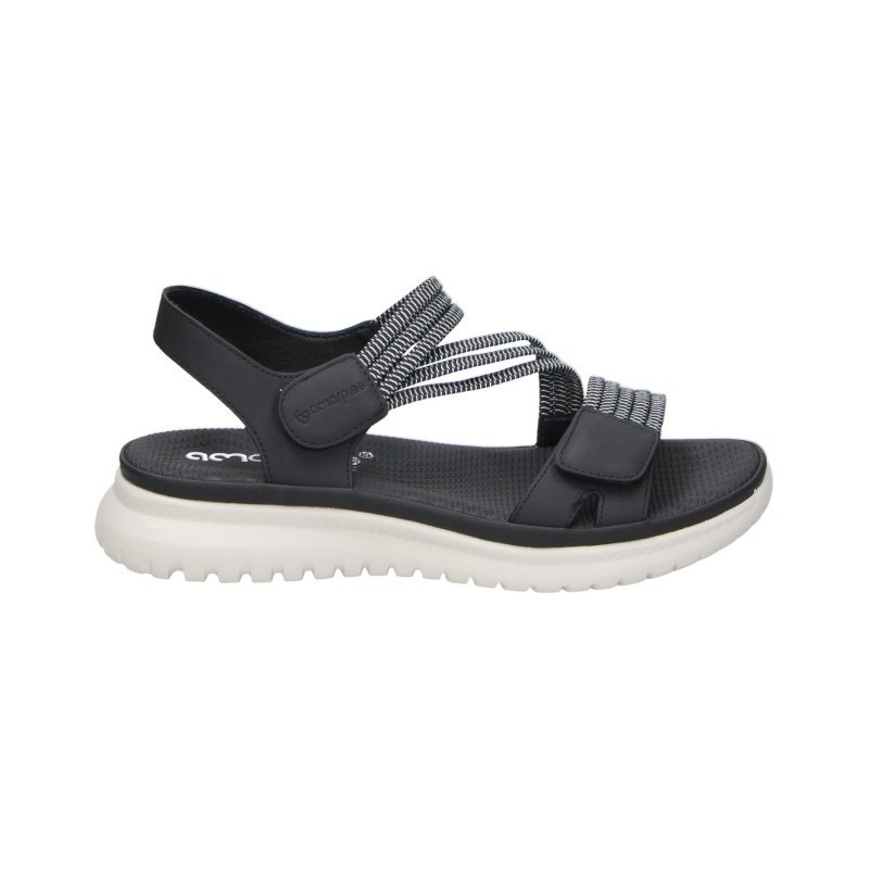 SANDALIA CONFORT ELASTICOS VELCRO NEGRO