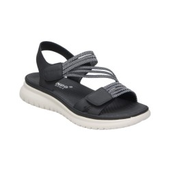 SANDALIA CONFORT ELASTICOS VELCRO NEGRO