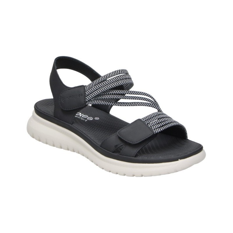 SANDALIA CONFORT ELASTICOS VELCRO NEGRO