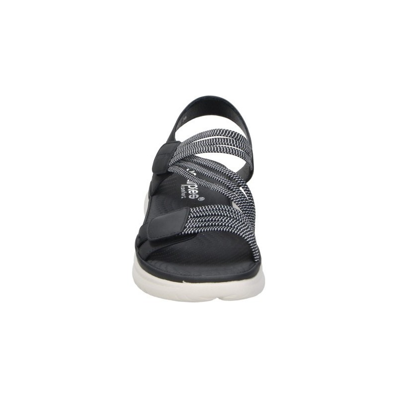 SANDALIA CONFORT ELASTICOS VELCRO NEGRO