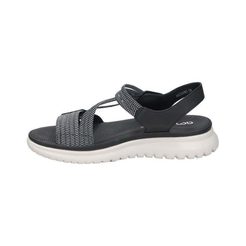 SANDALIA CONFORT ELASTICOS VELCRO NEGRO