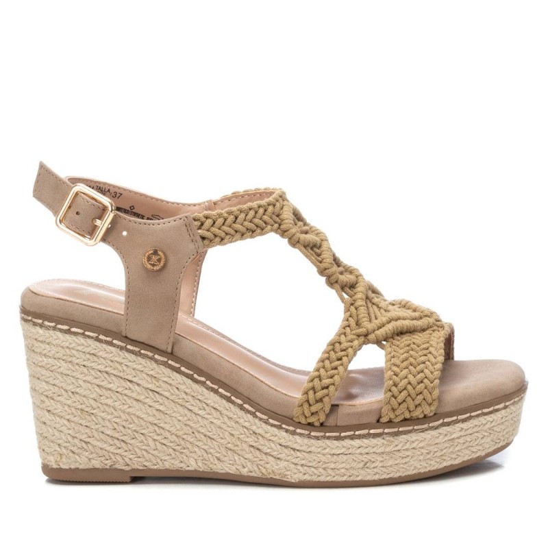 SANDALIA CUÑA YUTE TEXTIL BEIGE