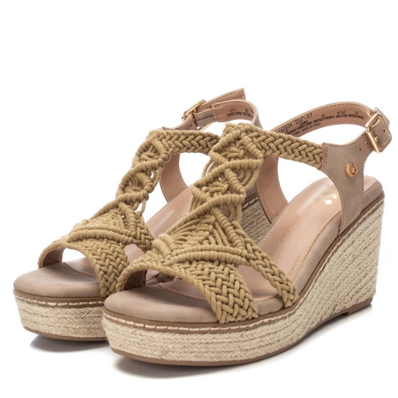 SANDALIA CUÑA YUTE TEXTIL BEIGE