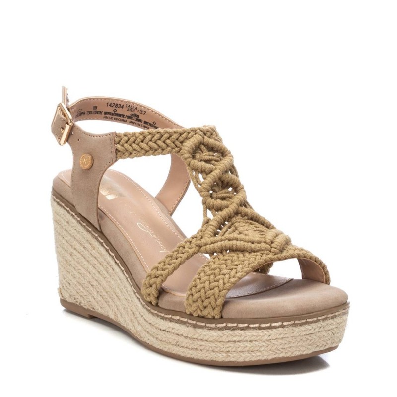 SANDALIA CUÑA YUTE TEXTIL BEIGE