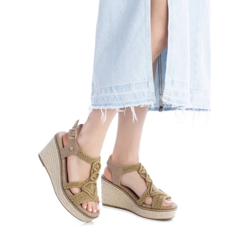 SANDALIA CUÑA YUTE TEXTIL BEIGE