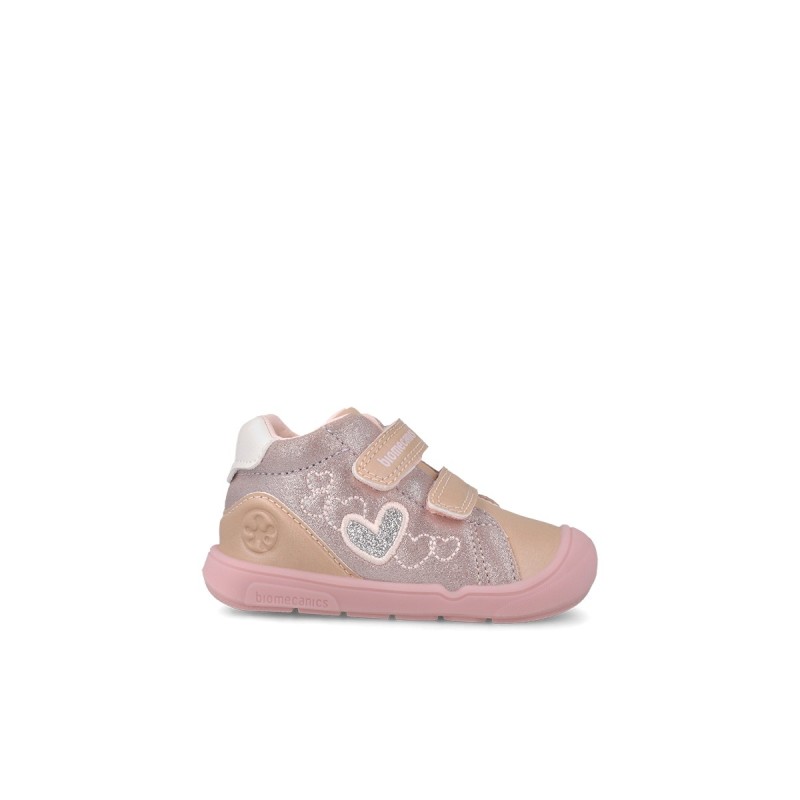 BOTIN CORAZONES DOS VELCROS LAVENDER