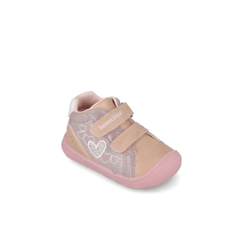 BOTIN CORAZONES DOS VELCROS LAVENDER