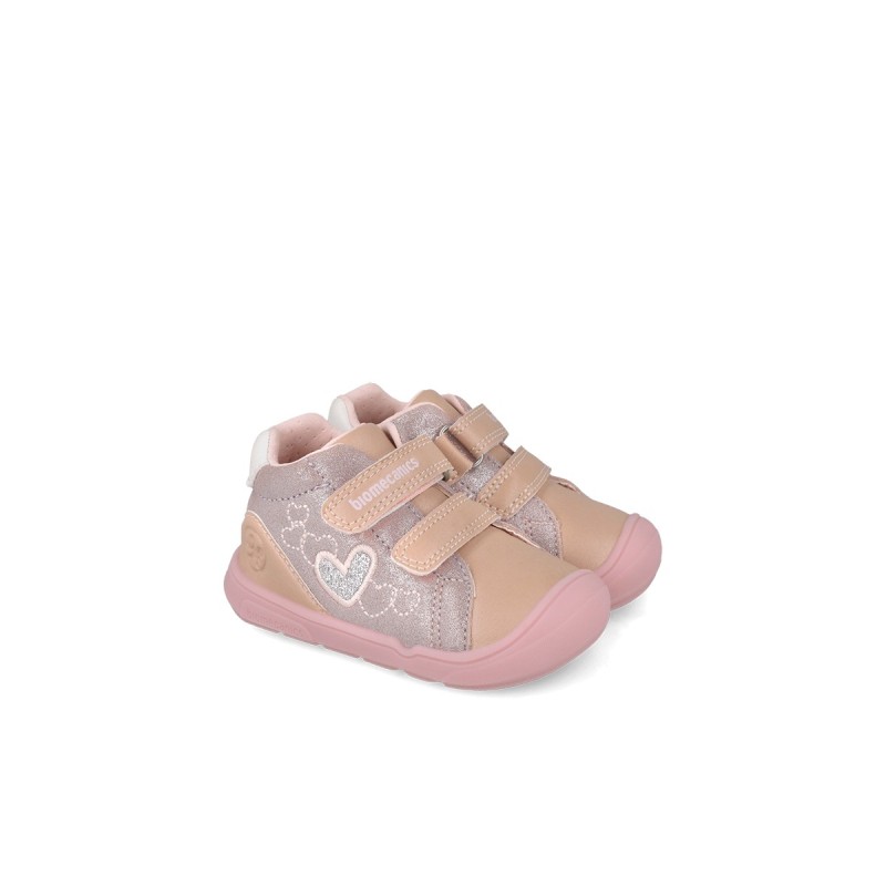 BOTIN CORAZONES DOS VELCROS LAVENDER