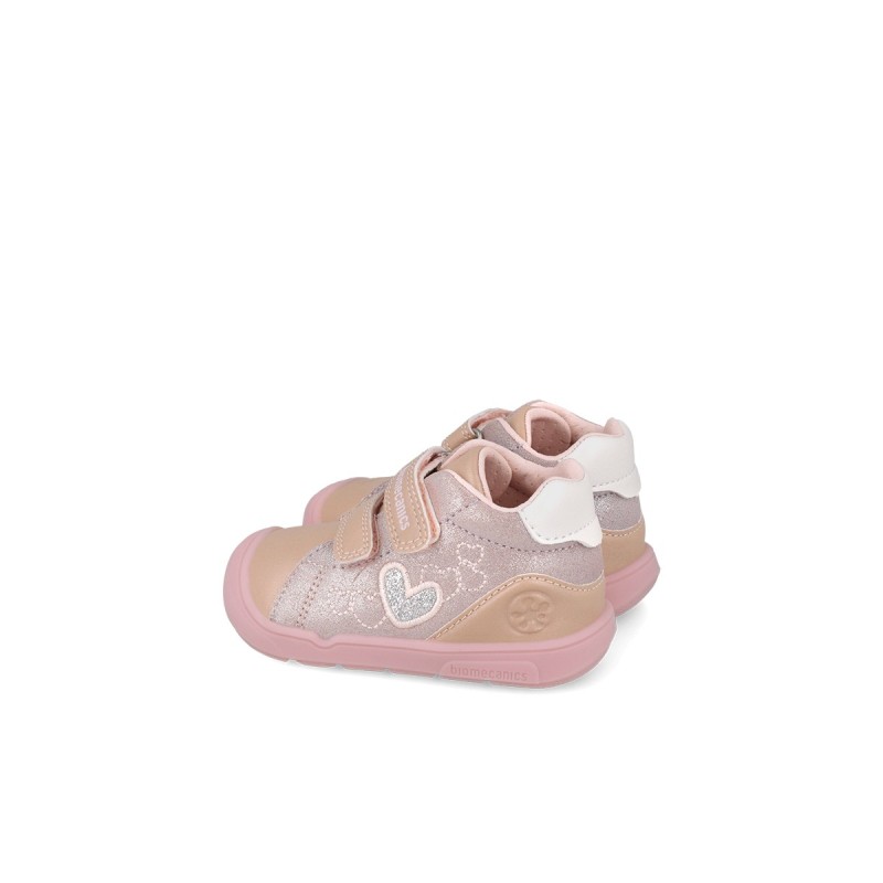 BOTIN CORAZONES DOS VELCROS LAVENDER
