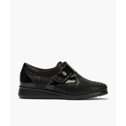 BLUCHER VELCRO COMBINADO NEGRO
