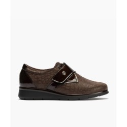 BLUCHER VELCRO COMBINADO MARRON